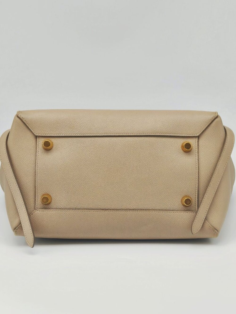 Celine Mini Belt Bag Beige Grained Leather Top Handle Handbag - Picture 6 of 13